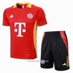 Tuta da Track Bayern Monaco 24/25 Manica Corta Rosso - Pantaloncini