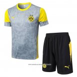 Tuta da Track Borussia Dortmund 25/26 Manica Corta Grigio - Pantaloncini