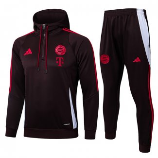 Tuta da Track Felpa Bayern Monaco Rosso Scuro 24-25