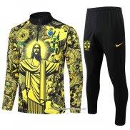 Tuta da Track Felpa Brasile Giallo Jesus 24-25