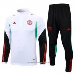 Tuta da Track Felpa Manchester United 23/24 Bambino Bianco