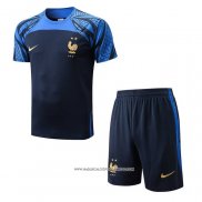 Tuta da Track Francia 2022-23 Manica Corta Blu - Pantaloncini