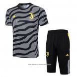 Tuta da Track Juventus 2023 Manica Corta Nero - Pantaloncini