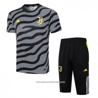 Tuta da Track Juventus 2023 Manica Corta Nero - Pantaloncini