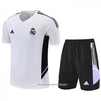 Tuta da Track Real Madrid 22-23 Manica Corta Bianco - Pantaloncini