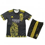 Maglia Real Madrid Dragon 2025-2026 Bambino Nero