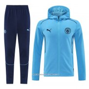 Tuta con Cappuccio Manchester City 2024 Blu -25
