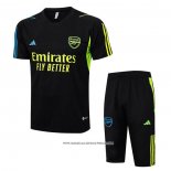 Tuta da Track Arsenal 2023-24 Manica Corta Nero - Pantaloncini
