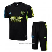Tuta da Track Arsenal 2023-24 Manica Corta Nero - Pantaloncini