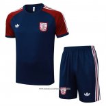 Tuta da Track Arsenal 25/26 Manica Corta Blu Rosso - Pantaloncini