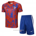 Tuta da Track Atletico Madrid 2023-24 Manica Corta Rosso - Pantaloncini