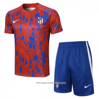 Tuta da Track Atletico Madrid 2023-24 Manica Corta Rosso - Pantaloncini
