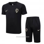 Tuta da Track Corinthians 23-24 Manica Corta Nero - Pantaloncini