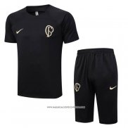 Tuta da Track Corinthians 23-24 Manica Corta Nero - Pantaloncini