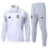 Tuta da Track Giacca Real Madrid 25/26 Bambino Bianco Grigio