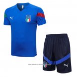Tuta da Track Italia 2022-23 Manica Corta Blu - Pantaloncini