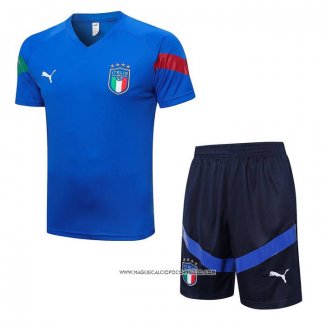 Tuta da Track Italia 2022-23 Manica Corta Blu - Pantaloncini