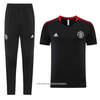 Tuta da Track Manchester United 2023-24 Manica Corta Nero