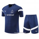 Tuta da Track Olympique Marsiglia 2022-23 Manica Corta Blu - Pantaloncini