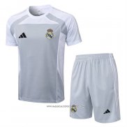 Tuta da Track Real Madrid 25/26 Manica Corta Grigio - Pantaloncini