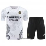 Tuta da Track Real Madrid Manica Corta Bianco - Pantaloncini Dragon 24-25