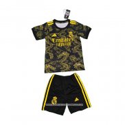 Maglia Real Madrid Bambino Nero Dragon 24-25 Oro