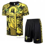 Tuta da Track Brasile 24-25 Manica Corta Giallo - Pantaloncini Jesus