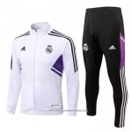 Tuta da Track Giacca Real Madrid 22/23 Bambino Bianco e Purpura
