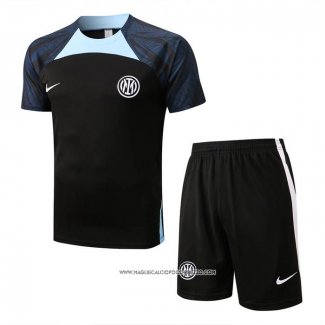 Tuta da Track Inter 2022-23 Manica Corta Nero - Pantaloncini