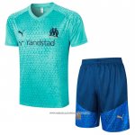 Tuta da Track Olympique Marsiglia 23/24 Manica Corta Verde - Pantaloncini