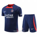 Tuta da Track Paris Saint-Germain 22/23 Manica Corta Blu Scuro - Pantaloncini