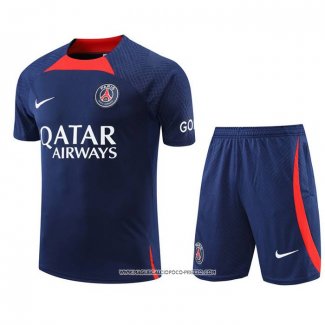 Tuta da Track Paris Saint-Germain 2022-23 Manica Corta Blu Scuro - Pantaloncini