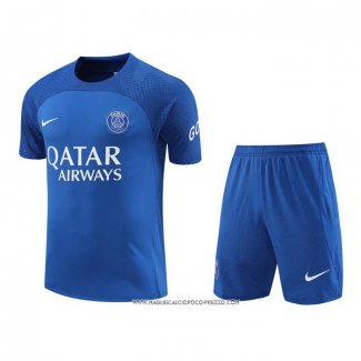 Tuta da Track Paris Saint-Germain 22-23 Manica Corta Blu Scuro - Pantaloncini