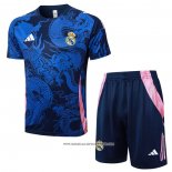 Tuta da Track Real Madrid 2024 Manica Corta Blu - Pantaloncini Dragon -25