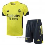 Tuta da Track Real Madrid 25/26 Manica Corta Giallo - Pantaloncini