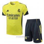 Tuta da Track Real Madrid 25/26 Manica Corta Giallo - Pantaloncini