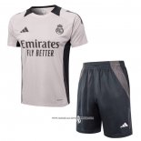 Tuta da Track Real Madrid Manica Corta Rosa Claro - Pantaloncini 24-25