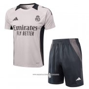Tuta da Track Real Madrid Manica Corta Rosa Claro - Pantaloncini 24-25