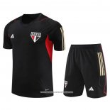 Tuta da Track Sao Paulo 2023-24 Manica Corta Nero - Pantaloncini