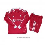 Prima Maglia Liverpool 25/26 Bambino Manica Lunga