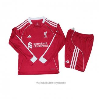 Prima Maglia Liverpool 25/26 Bambino Manica Lunga