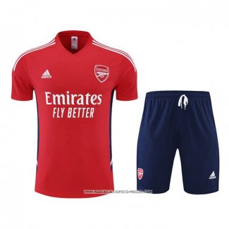 Tuta da Track Arsenal 22-23 Manica Corta Rosso - Pantaloncini