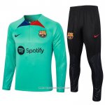 Tuta da Track Felpa Barcellona 23/24 Bambino Verde Chiaro