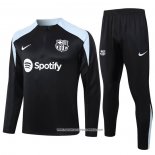 Tuta da Track Felpa Barcellona 24/25 Nero e Grigio