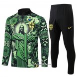Tuta da Track Felpa Brasile Verde Jesus 24-25