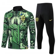 Tuta da Track Felpa Brasile Verde Jesus 24-25
