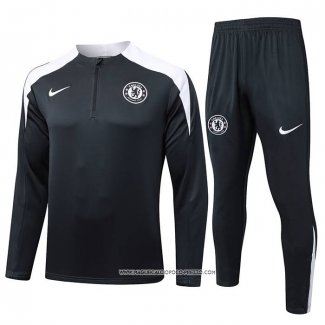 Tuta da Track Felpa Chelsea 25/26 Bambino Nero