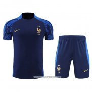 Tuta da Track Francia 2022-2023 Manica Corta Blu - Pantaloncini