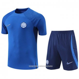 Tuta da Track Inter 2022-23 Manica Corta Blu - Pantaloncini