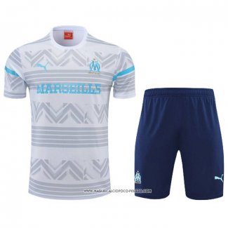 Tuta da Track Olympique Marsiglia 22-23 Manica Corta Grigio - Pantaloncini